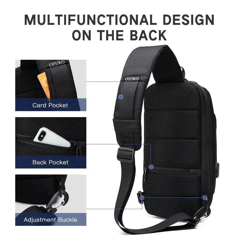 Bags  OZUKO Men's Anti-Theft Chest Bag With Password Lock