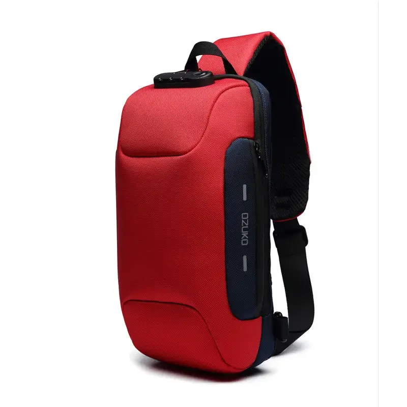 Bags  OZUKO Men's Anti-Theft Chest Bag With Password Lock