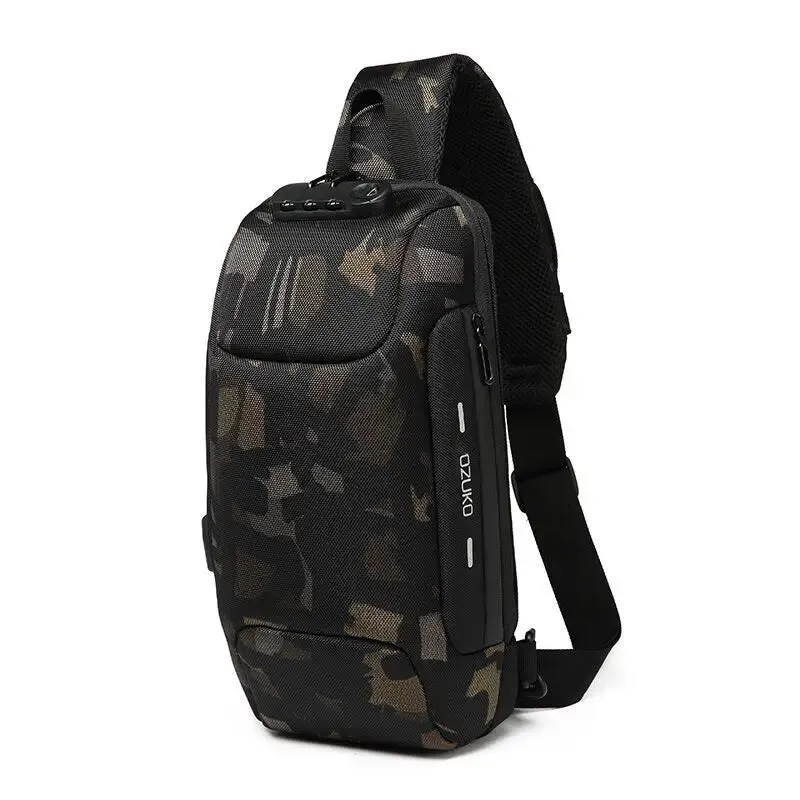 Bags  OZUKO Men's Anti-Theft Chest Bag With Password Lock