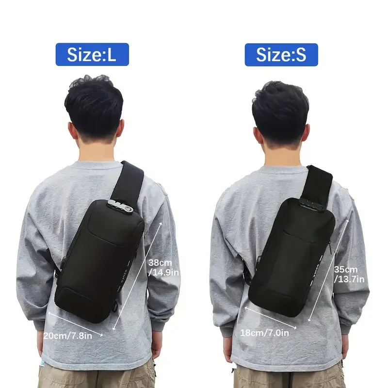 Bags  OZUKO Men's Anti-Theft Chest Bag With Password Lock