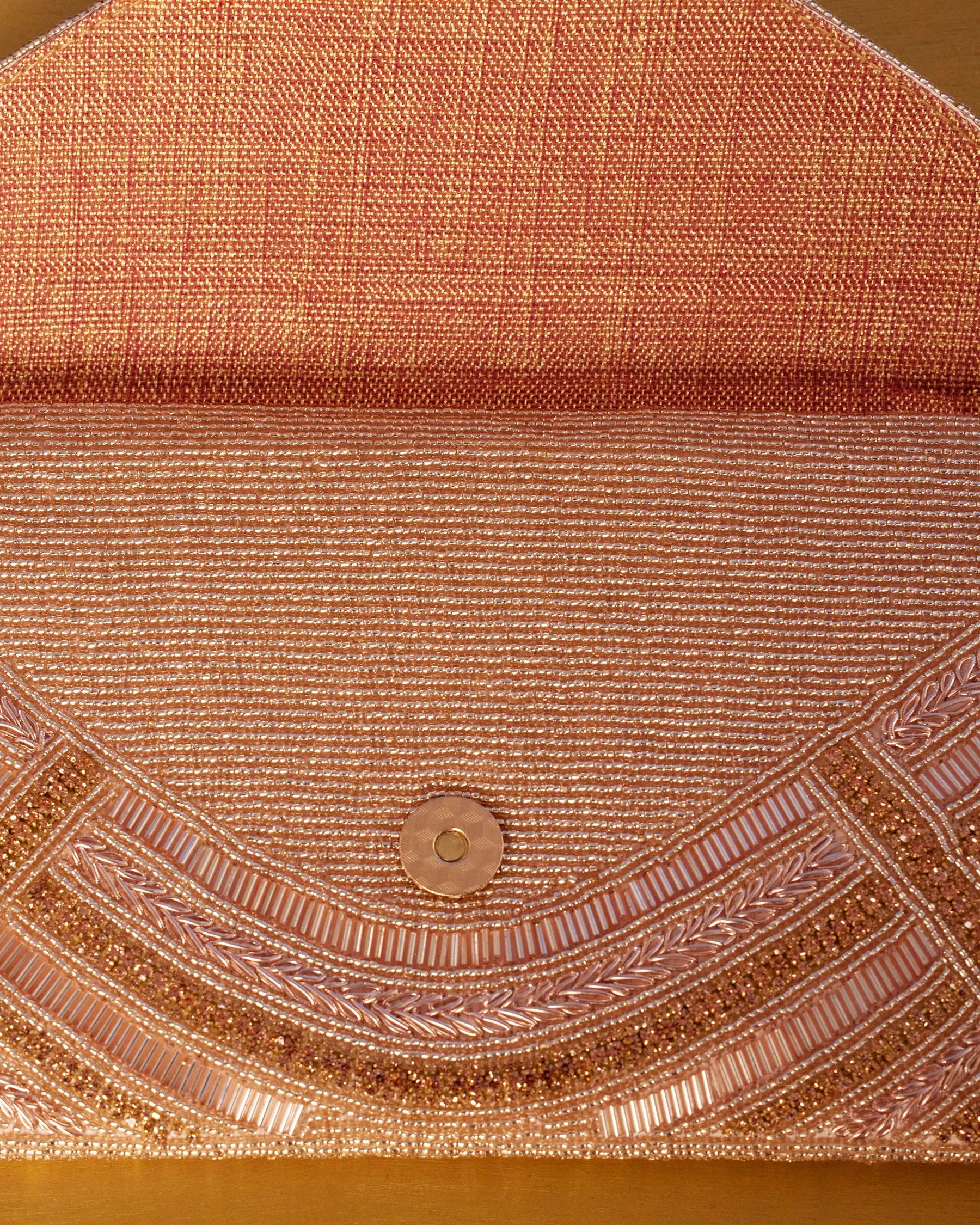 Betty Clutch in Beaded Apricot Pink
