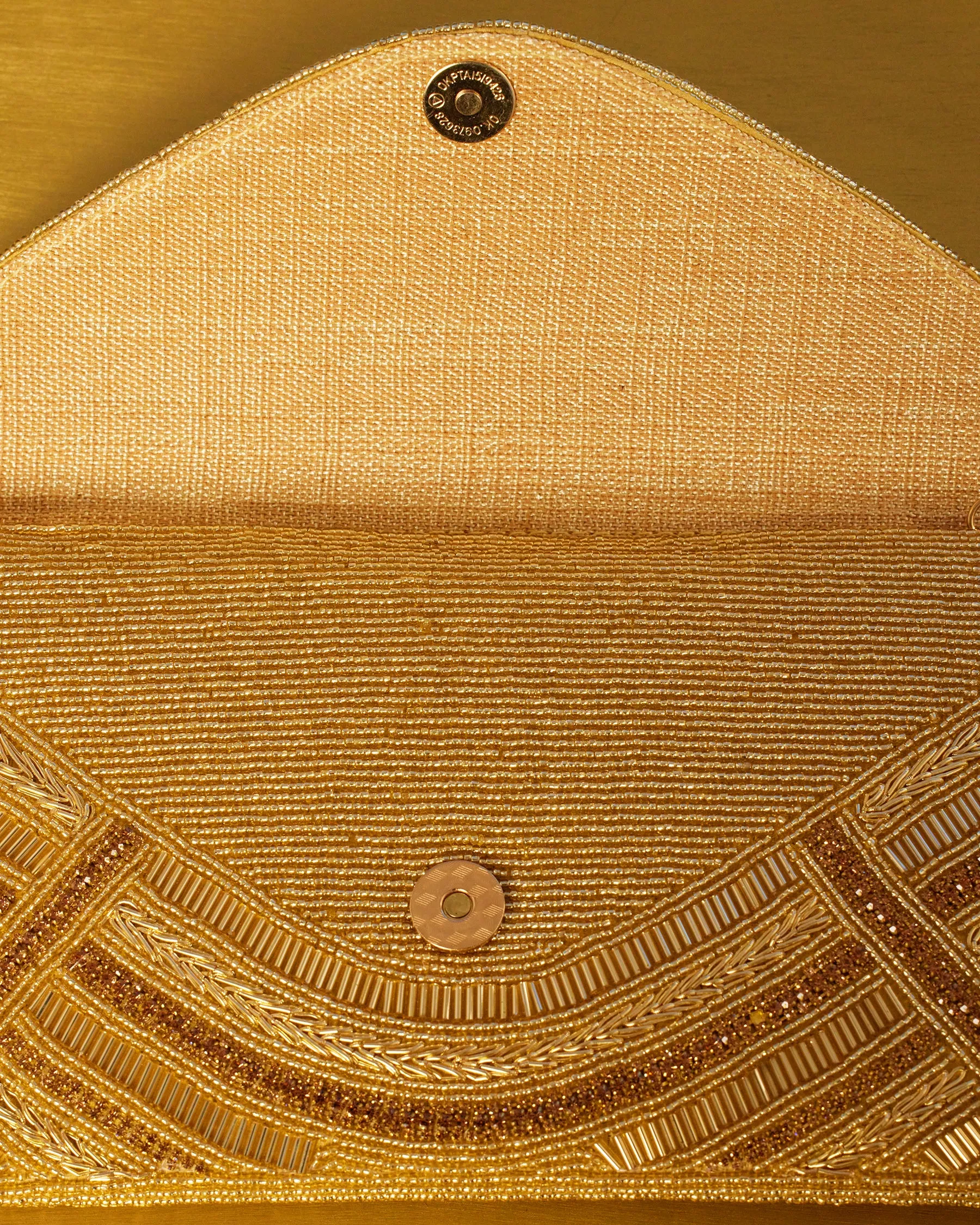 Betty Clutch in Beaded Gold
