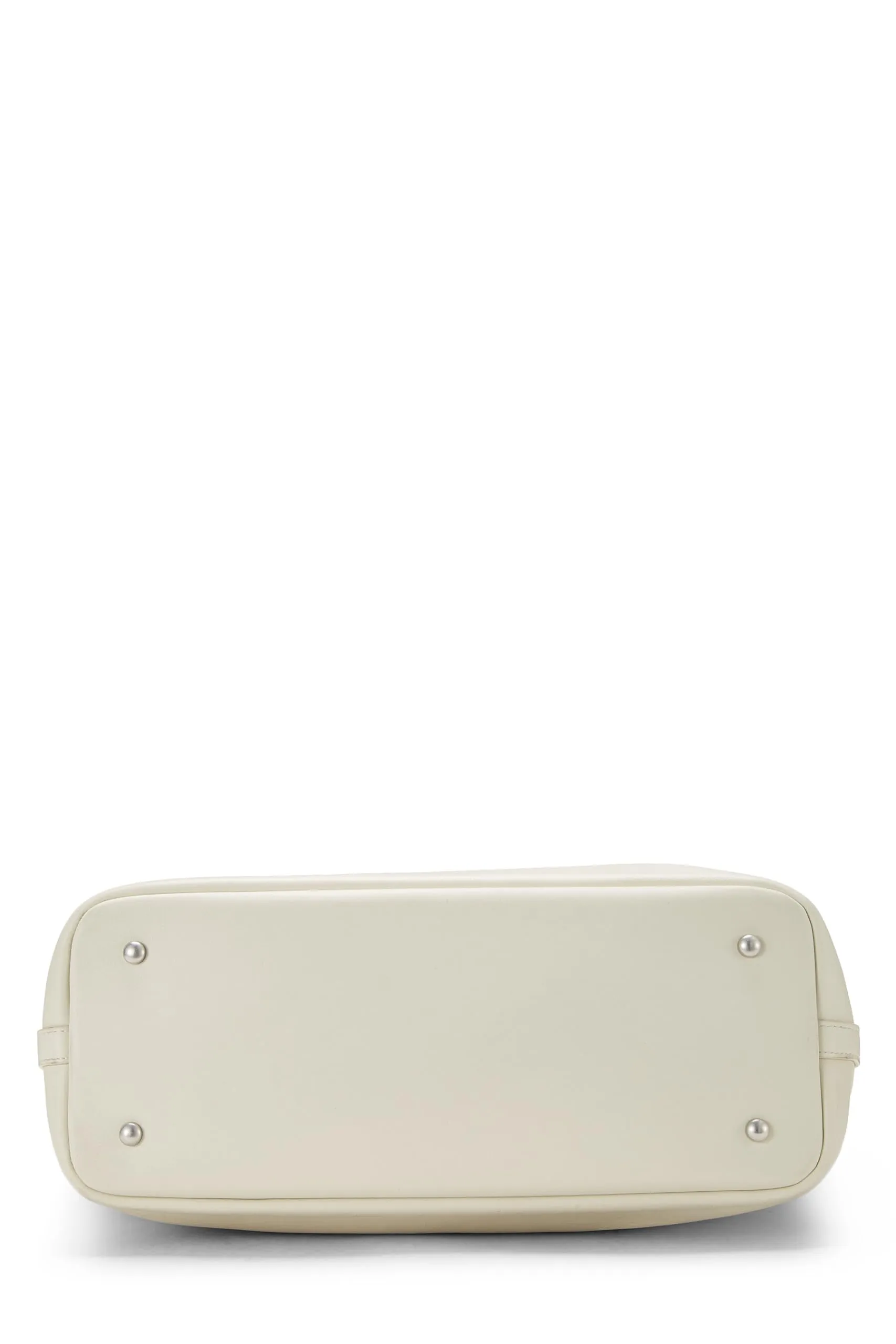 Chanel,  White Calfskin Coco Eyelet Shopping Tote Large, White