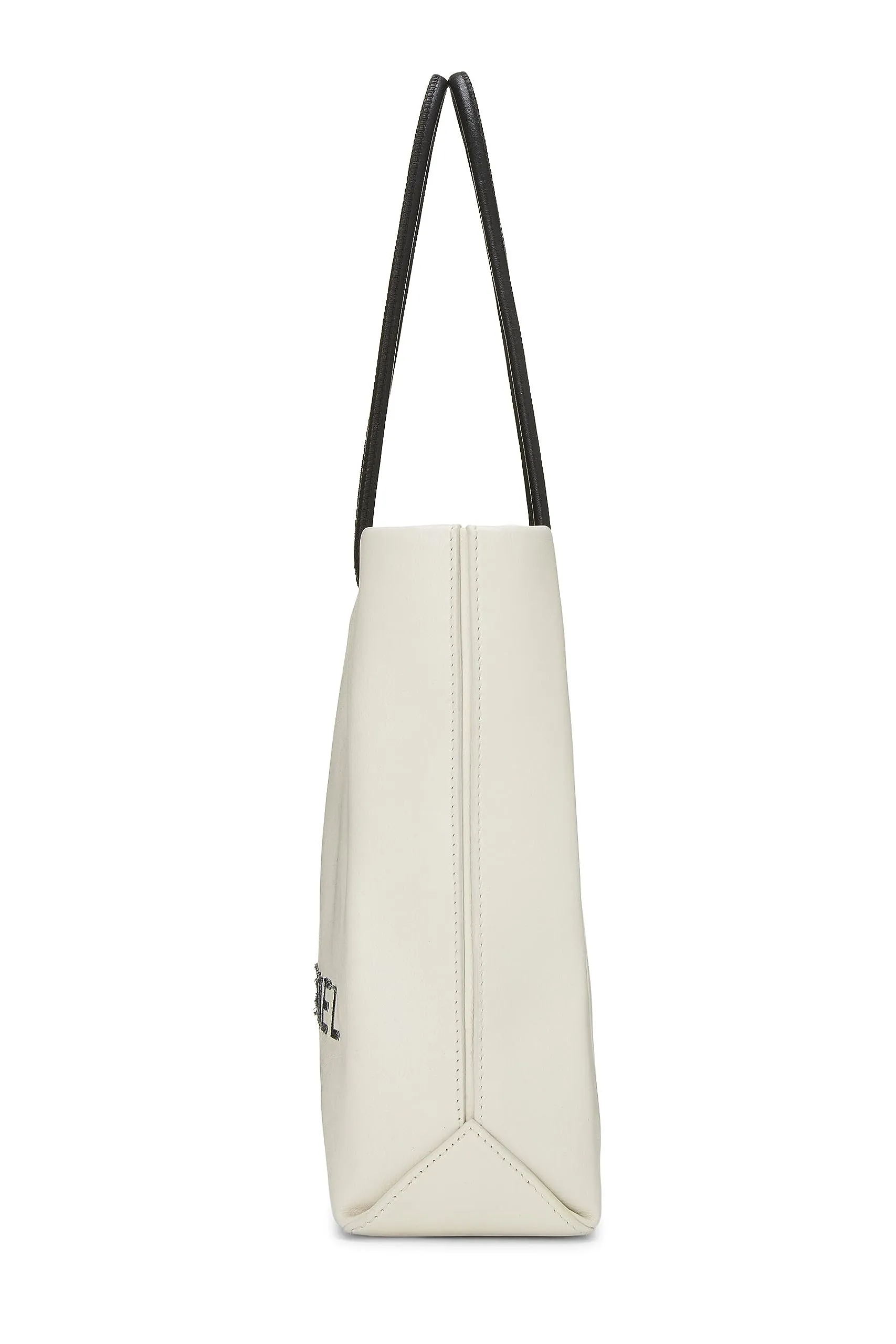 Chanel,  White Leather Essential Rue Cambon Shopping Tote Small, White