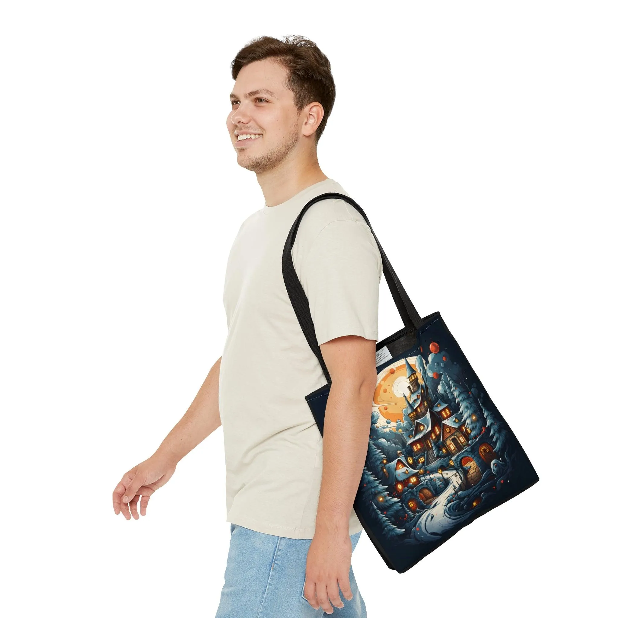 Christmas Bag Cute Christmas Bag  - Aesthetic Bag, Christmas Village Bag, Mom Bag Canvas Bag Christmas Tote Bag Gift