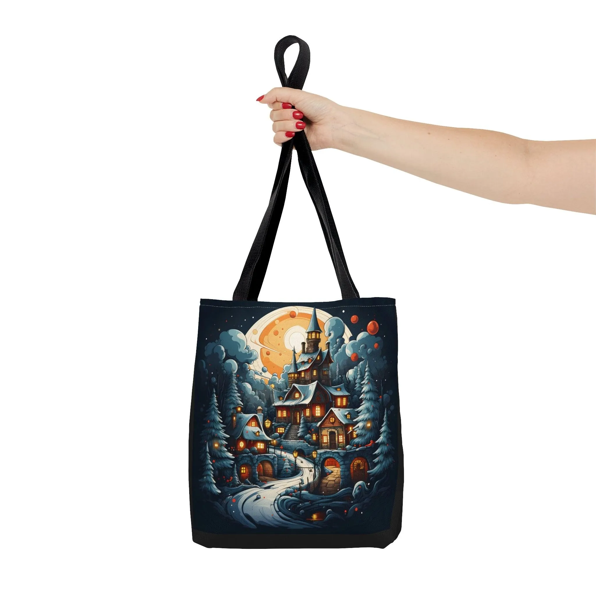 Christmas Bag Cute Christmas Bag  - Aesthetic Bag, Christmas Village Bag, Mom Bag Canvas Bag Christmas Tote Bag Gift