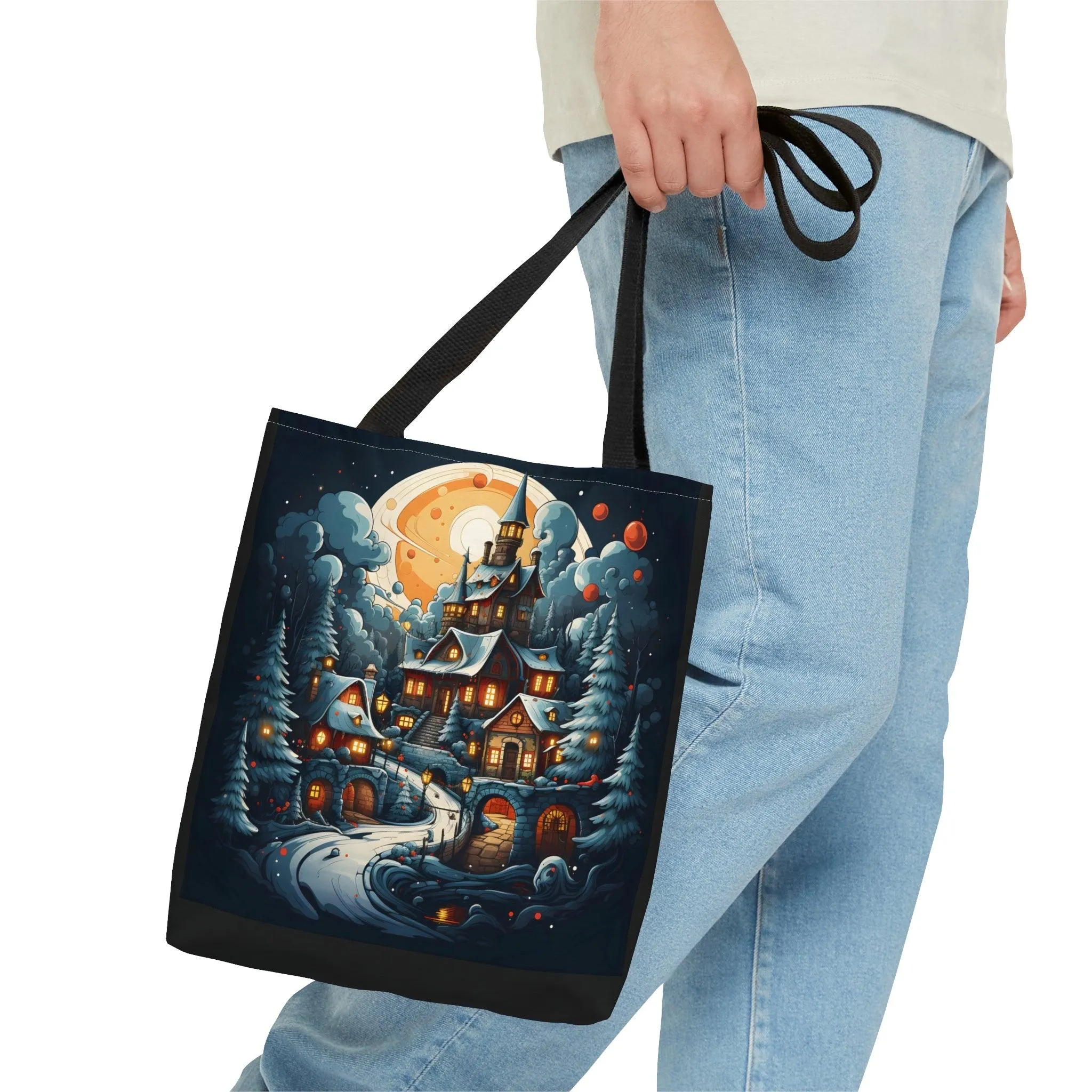 Christmas Bag Cute Christmas Bag  - Aesthetic Bag, Christmas Village Bag, Mom Bag Canvas Bag Christmas Tote Bag Gift