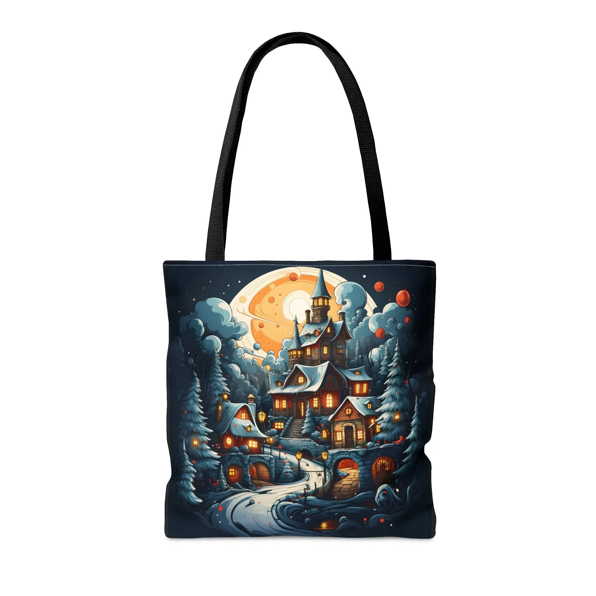 Christmas Bag Cute Christmas Bag  - Aesthetic Bag, Christmas Village Bag, Mom Bag Canvas Bag Christmas Tote Bag Gift