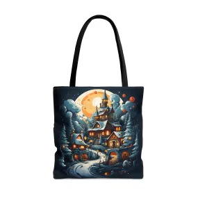 Christmas Bag Cute Christmas Bag  - Aesthetic Bag, Christmas Village Bag, Mom Bag Canvas Bag Christmas Tote Bag Gift