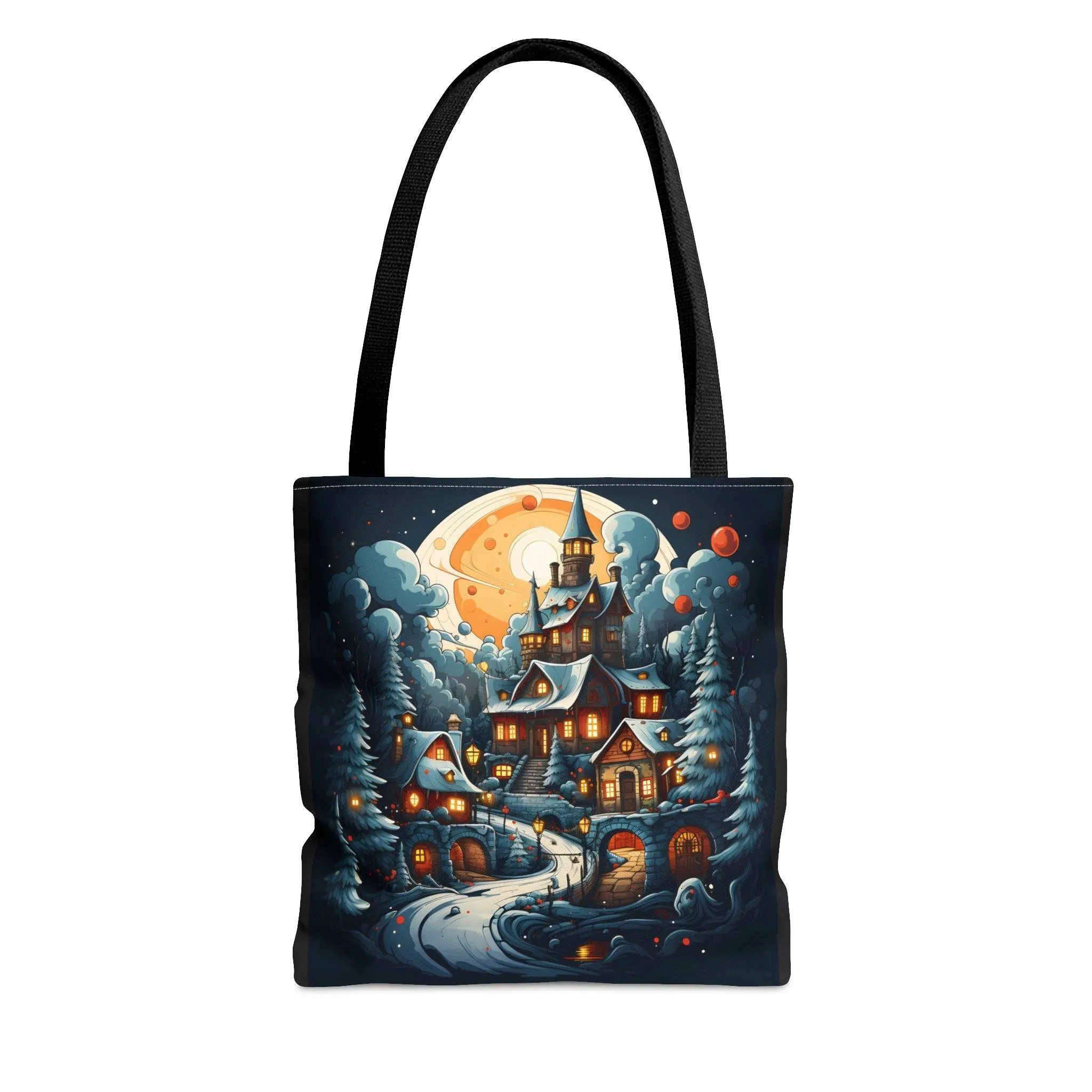 Christmas Bag Cute Christmas Bag  - Aesthetic Bag, Christmas Village Bag, Mom Bag Canvas Bag Christmas Tote Bag Gift