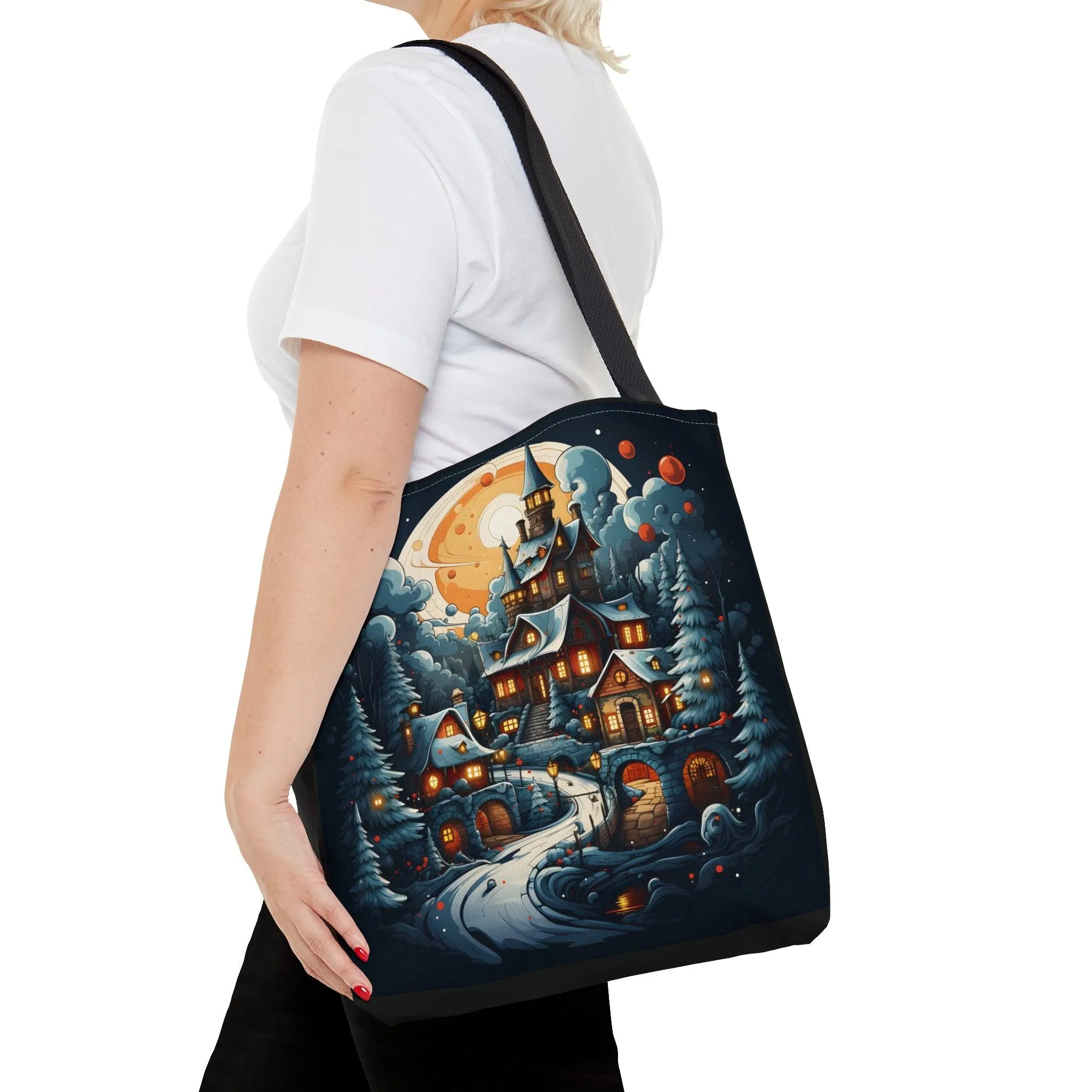 Christmas Bag Cute Christmas Bag  - Aesthetic Bag, Christmas Village Bag, Mom Bag Canvas Bag Christmas Tote Bag Gift