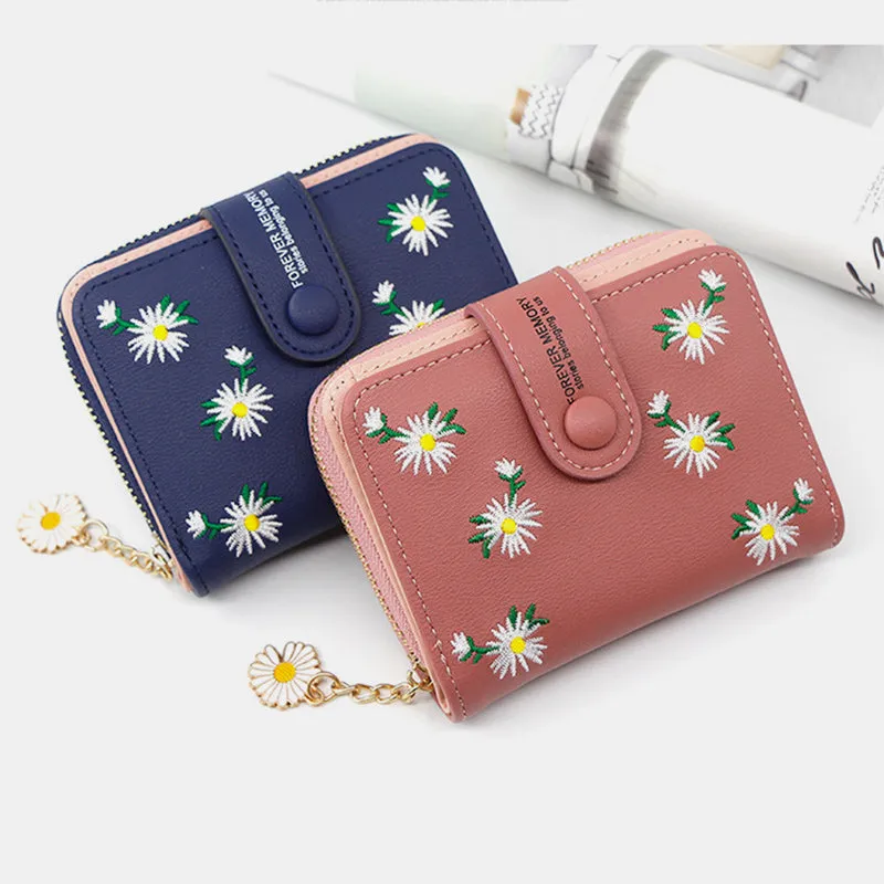 Cute Embroidery Wallet With Coin Purse
