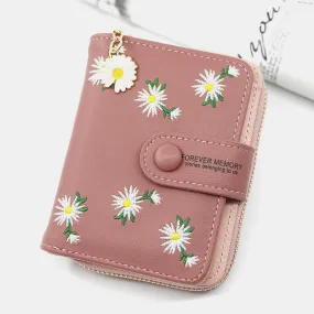 Cute Embroidery Wallet With Coin Purse