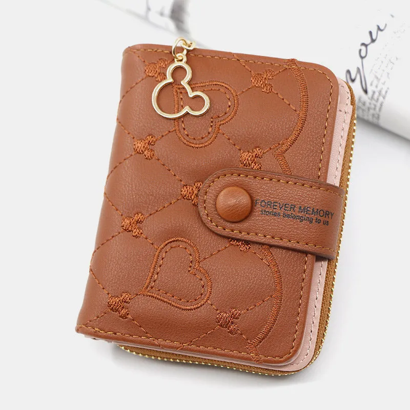 Cute Embroidery Wallet With Coin Purse