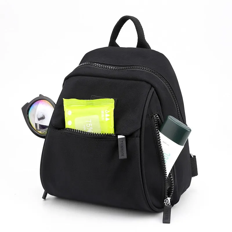 Cyflymder Mini Women Backpacks Anti-theft Waterproof Nylon Small Bagpack Office Lady Multi-pocketed Shoulder Rucksack Travel Storage Bag