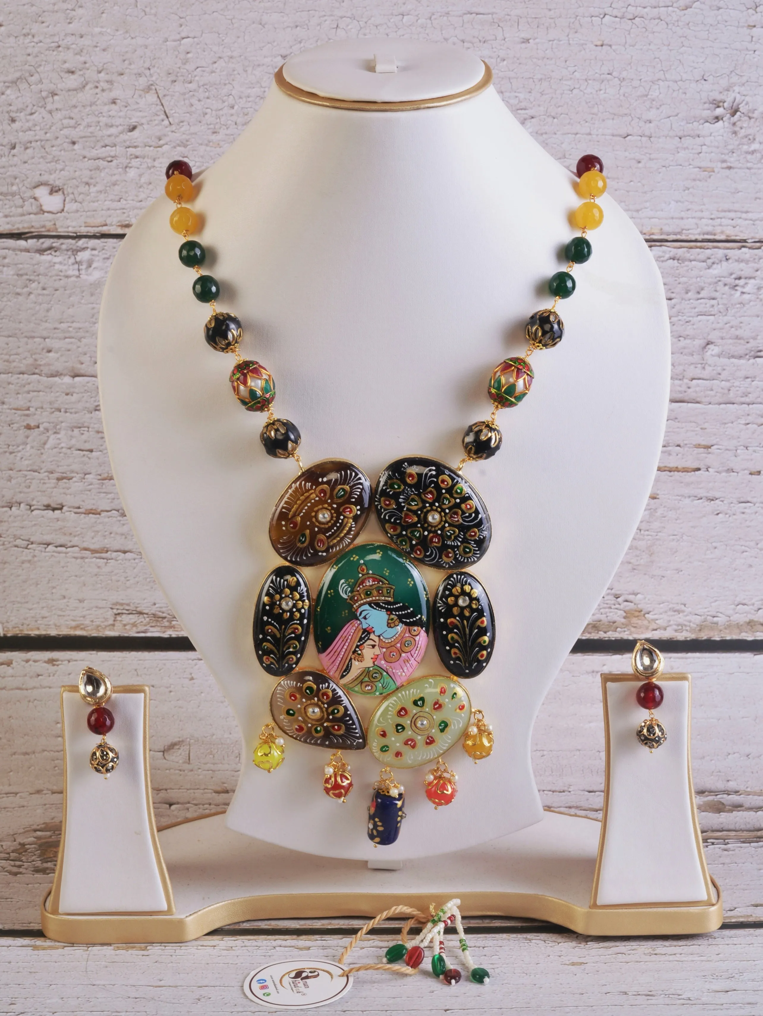 Darmika Tanjore Necklace & Earrings  set
