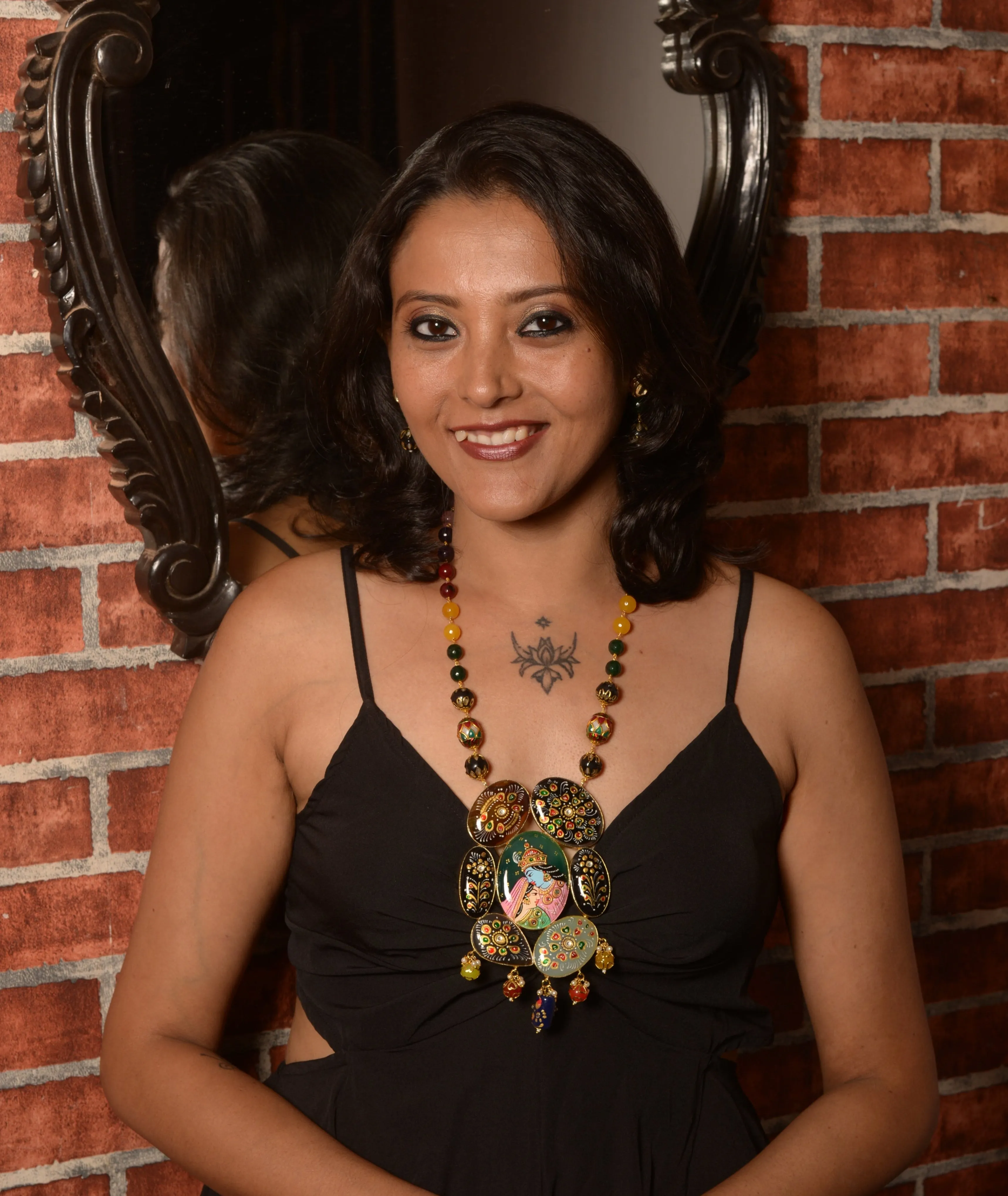 Darmika Tanjore Necklace & Earrings  set