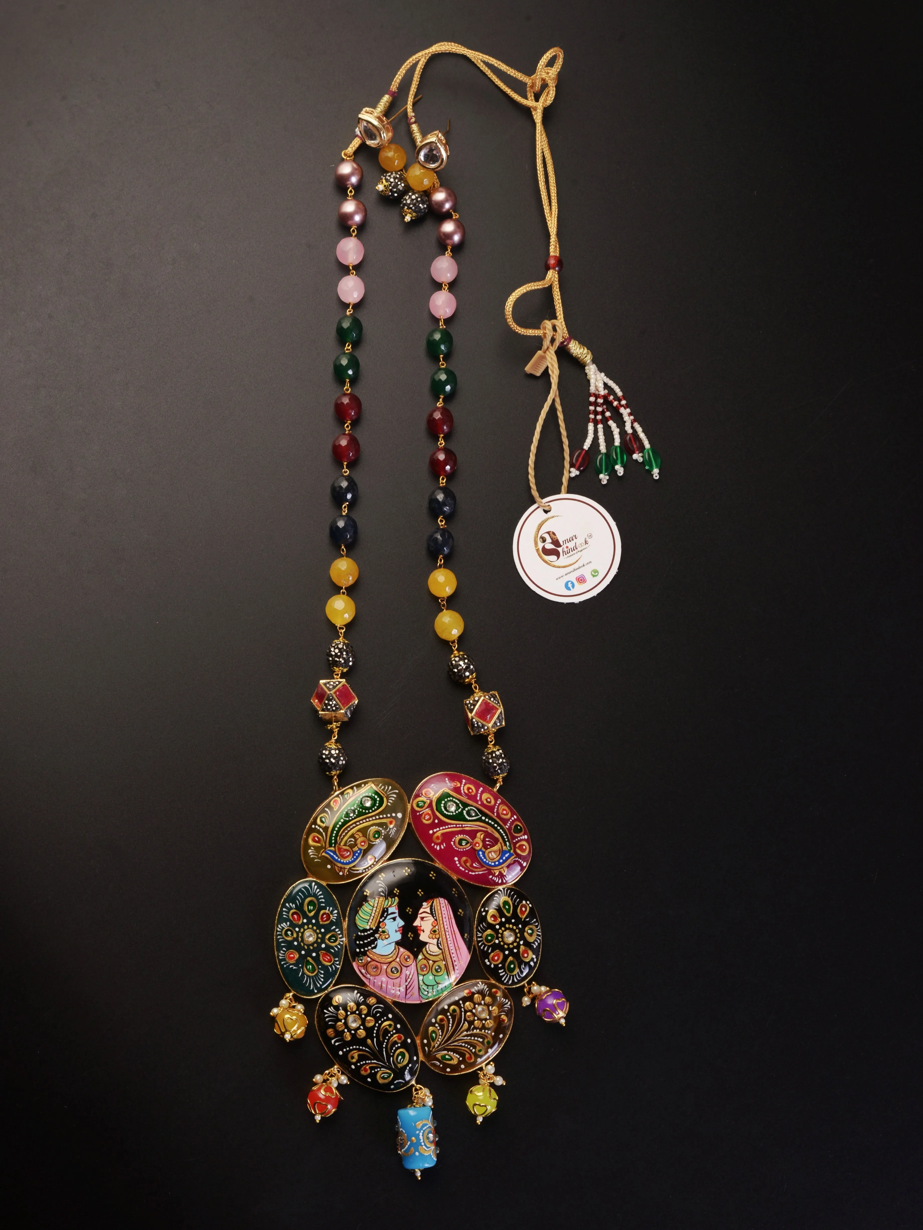 Debjani Tanjore Necklace & Earrings  set