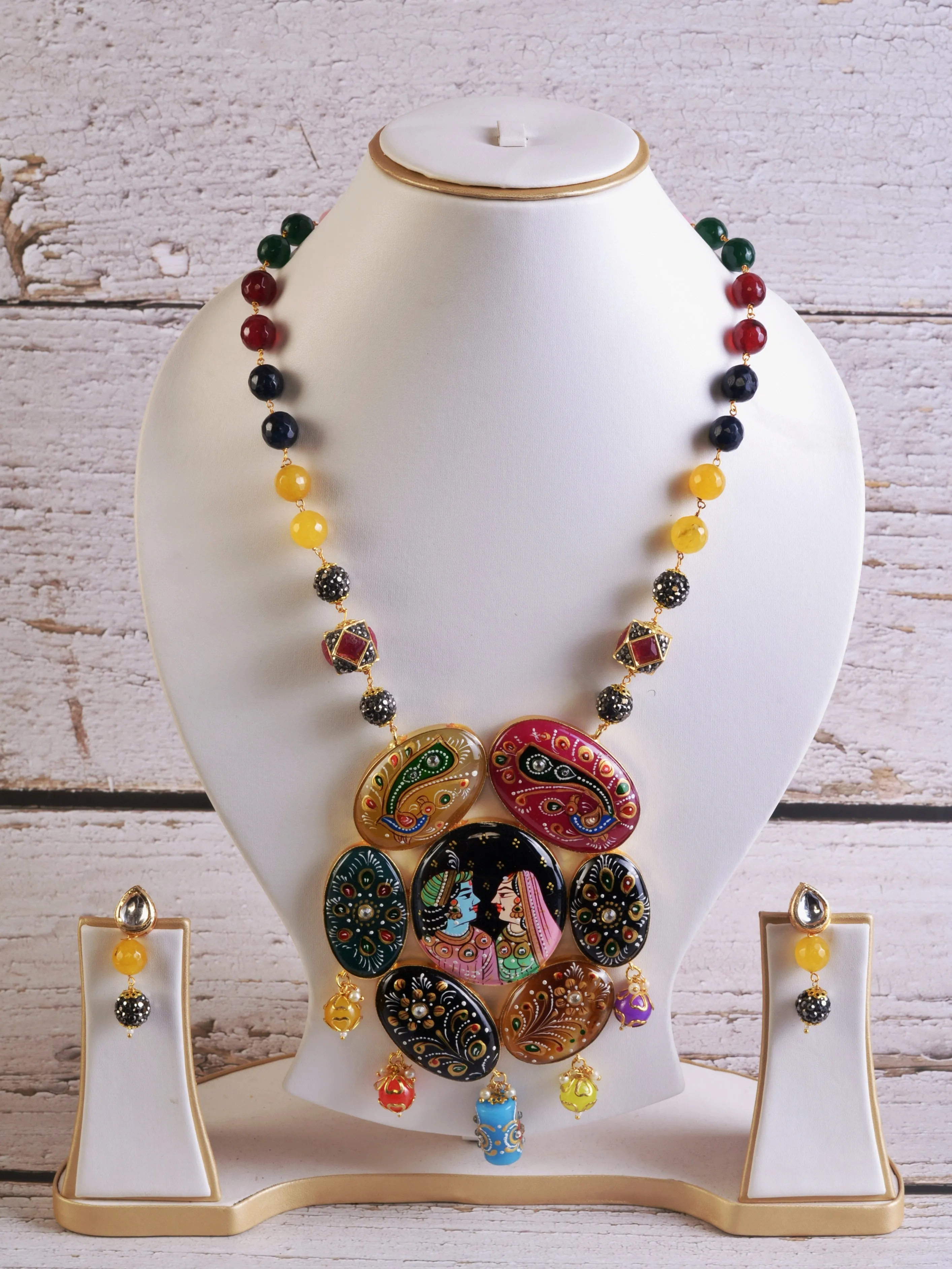 Debjani Tanjore Necklace & Earrings  set