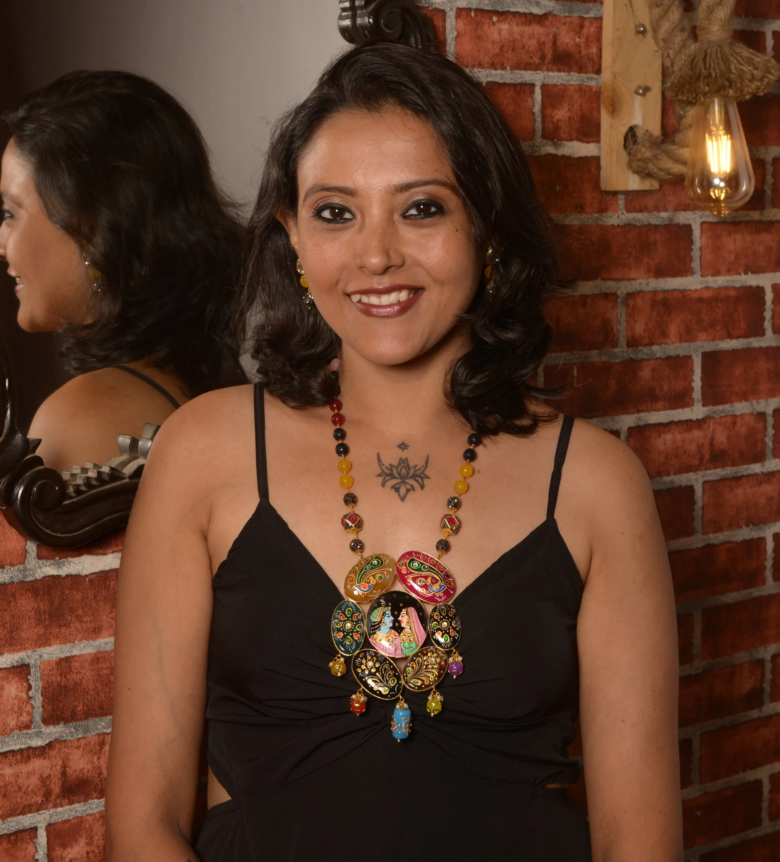 Debjani Tanjore Necklace & Earrings  set