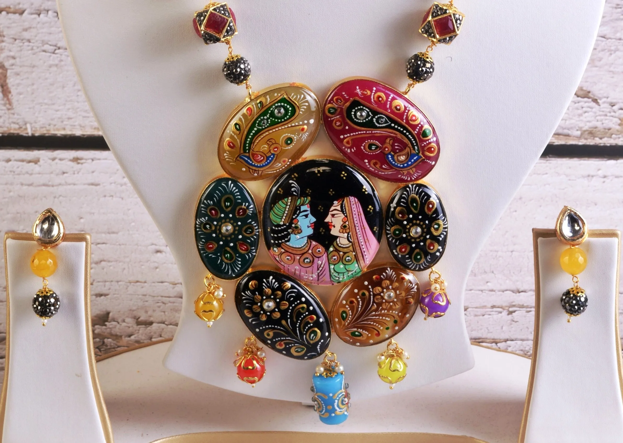 Debjani Tanjore Necklace & Earrings  set