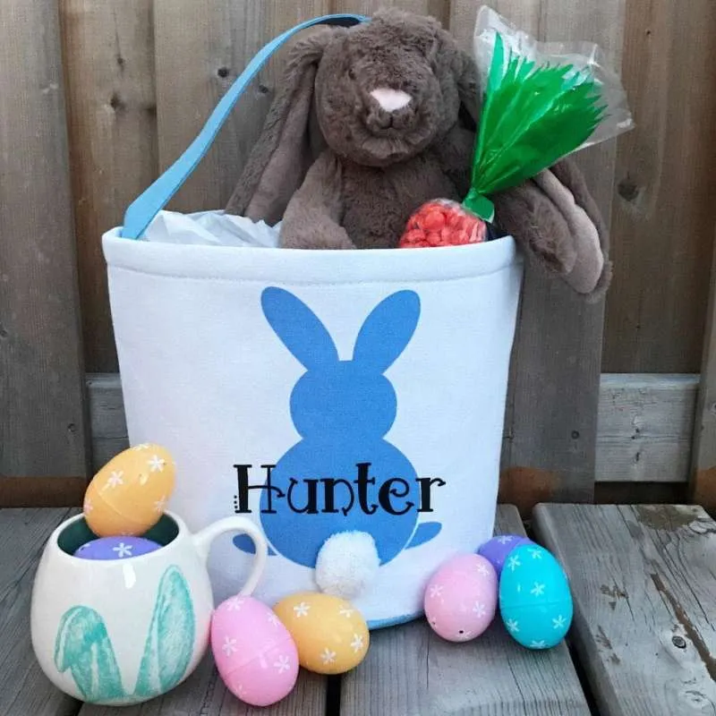 Easter Tote Bags Kids Easter Baskets Bunny Rabbit Basket Tote For Egg Hunting