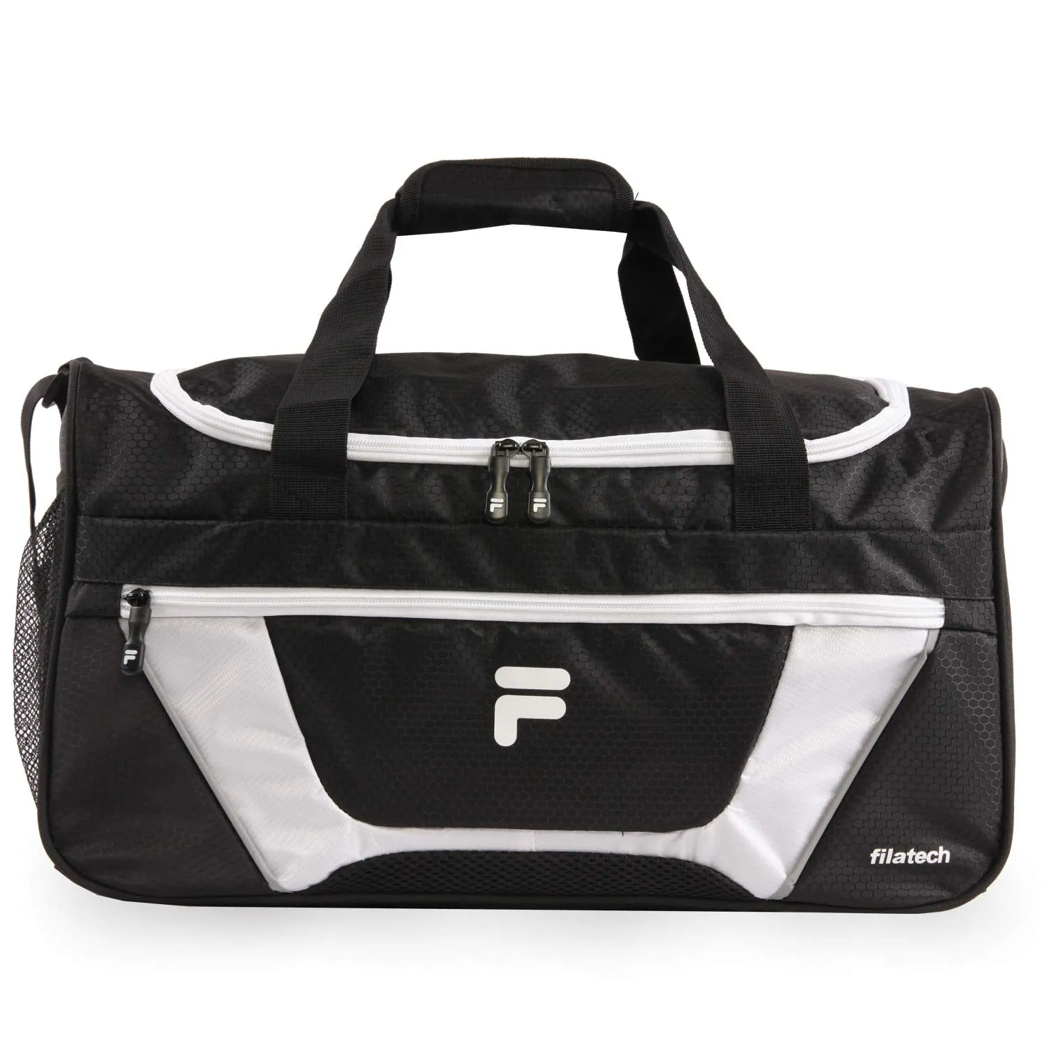 Fila Cannon 3 Small Duffel Gym Sports Bag, Black/White, One Size