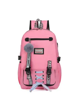Girls Backpack with USB Charging Port for Middle School Anti-theft Waterproof Bookbag USB2600