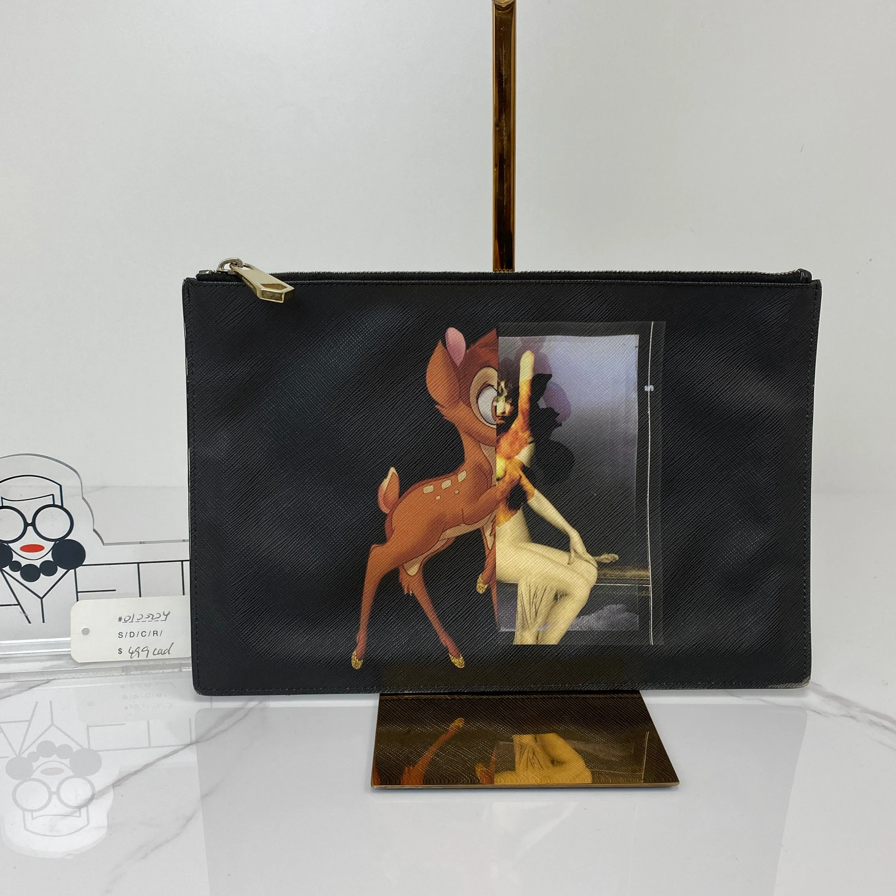 Givenchy Bambi Print Textured Medium Black