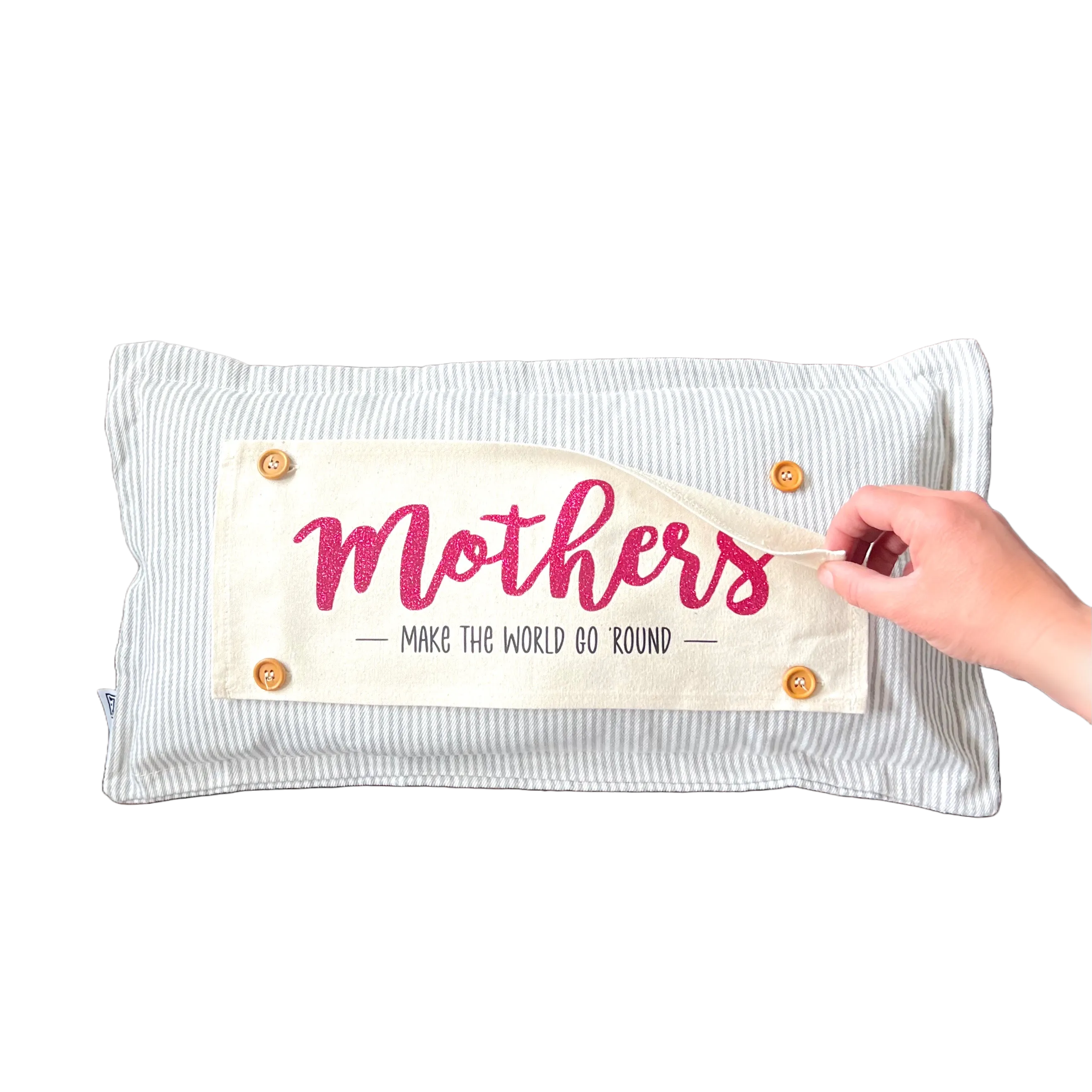 Glitter Holiday Panel: Spring, Gift; Mom Her MOTHER'S DAY MAKE THE WORLD GO ROUND