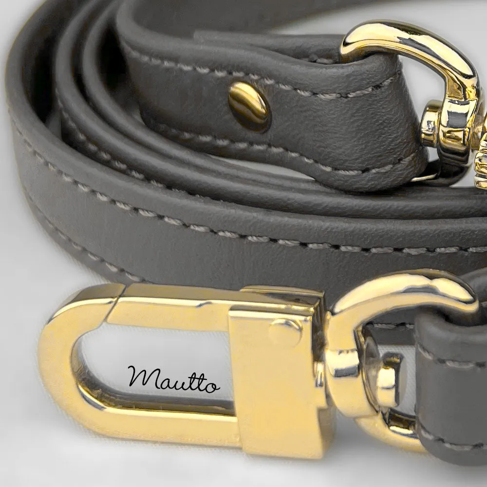 Gray Leather Purse Strap, Handbag Strap or Bandolier - Customize Length (Short Shoulder to Extra Long Crossbody Size) - Half Inch Wide