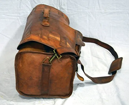 Leather Flap Weekend Duffel Travel Cabin Holdall Gym Sports Luggage 22 Inch