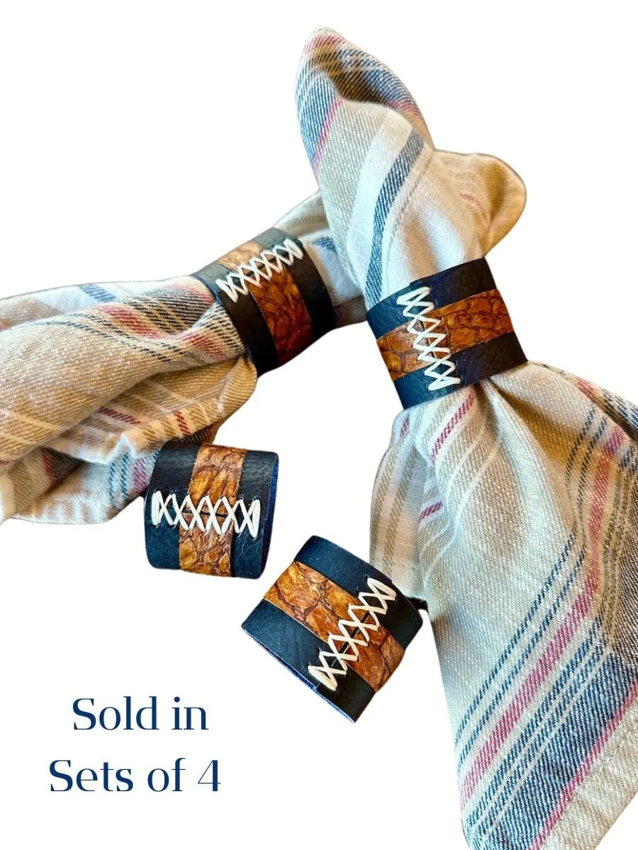 Leather Napkin Rings - Sets of 4
