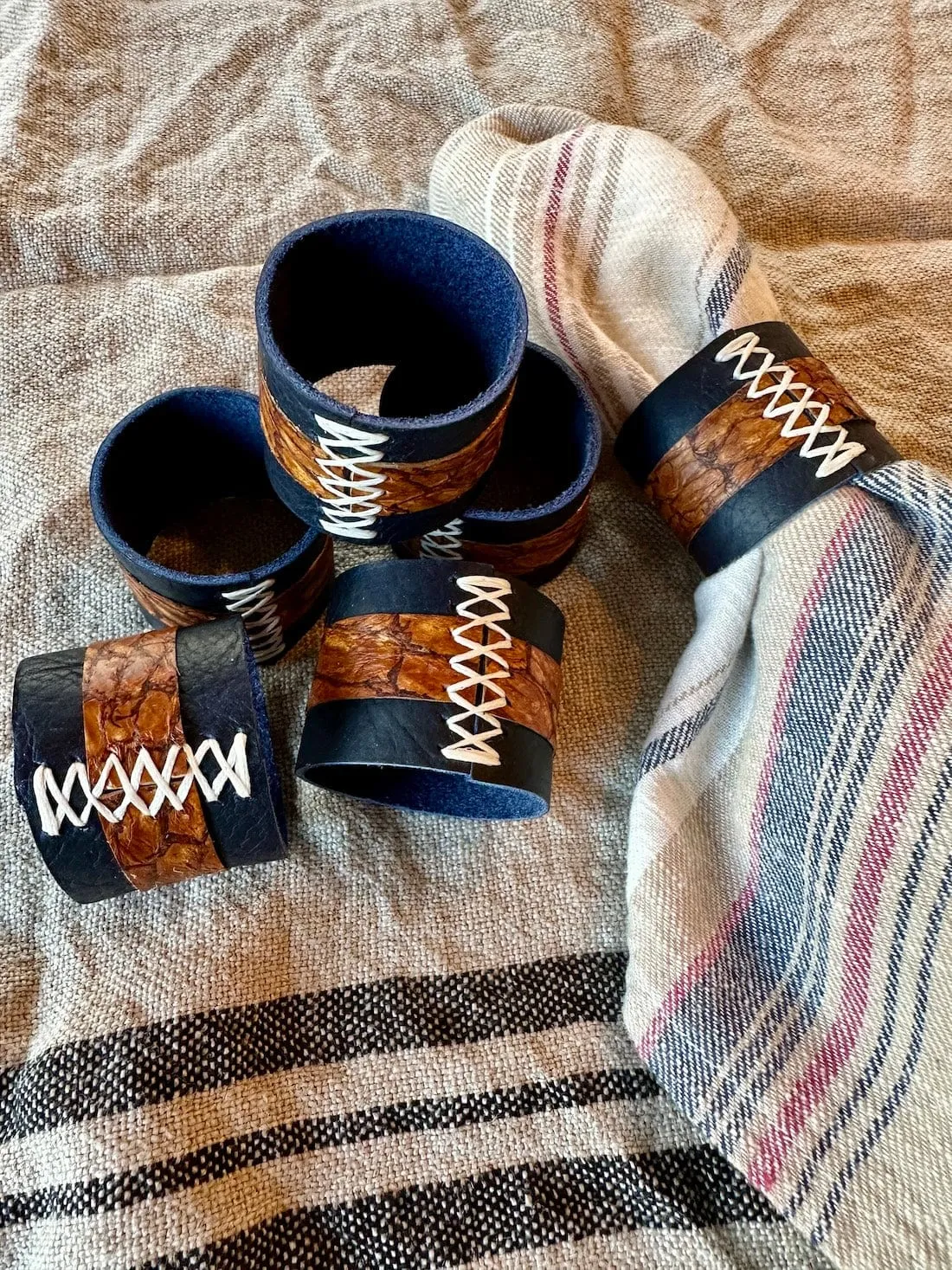 Leather Napkin Rings - Sets of 4