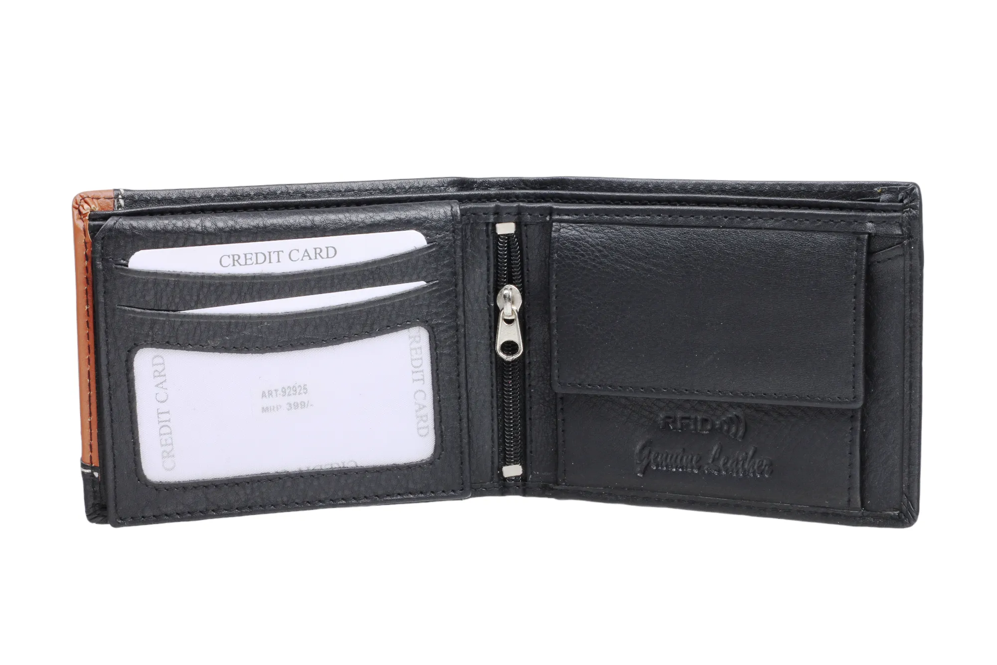 MENS LEATHER WALLET (RFID) 92925 (Black)