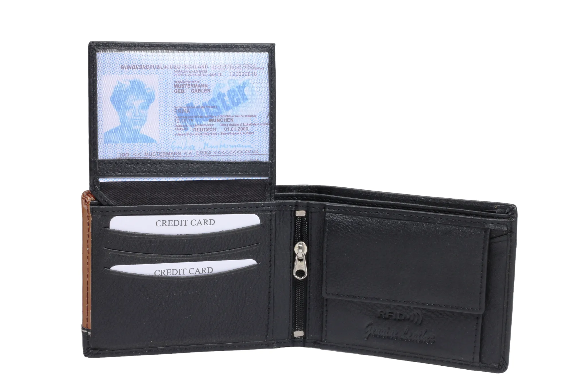 MENS LEATHER WALLET (RFID) 92925 (Black)