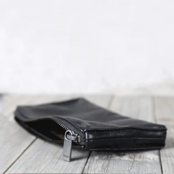 Minimalist Women Leather Clutch Wallet Black Leather Wallets for Women