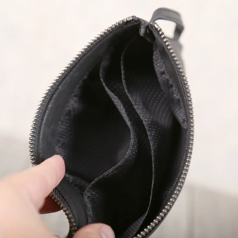 Minimalist Womens Soft Leather Wallet Black Clutch Purse for Women