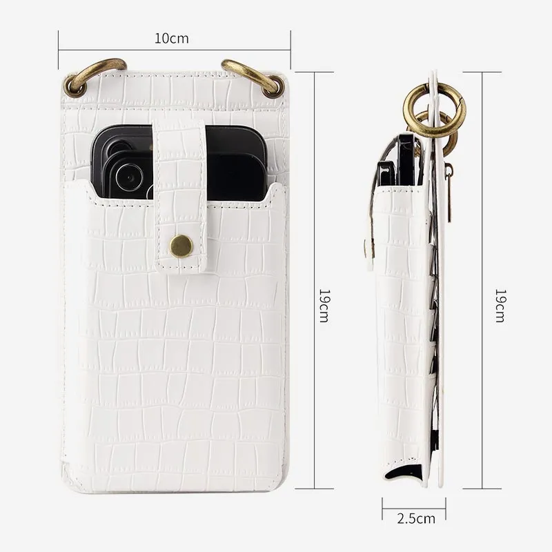 Multi-Slot Elegant Crossbody Phone Bag With Mirror