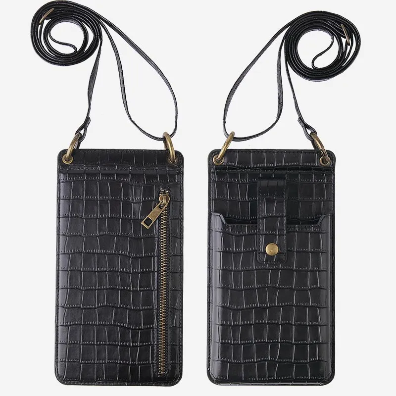 Multi-Slot Elegant Crossbody Phone Bag With Mirror