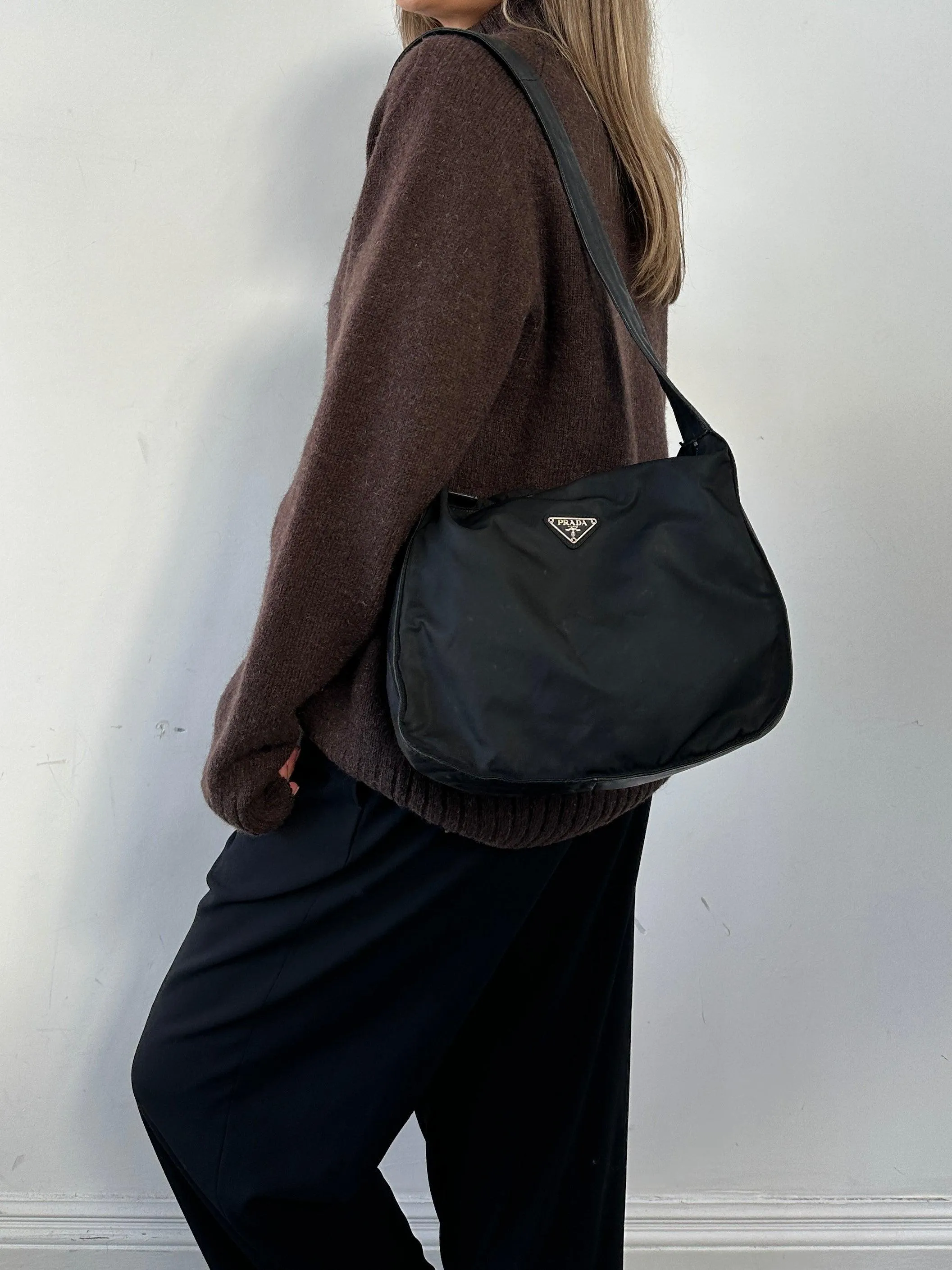 Prada Nylon Leather Crossbody Bag