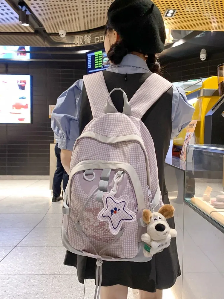 UAKISS  -  Casual Solid Interior Compartment Backpacks Softback 2024high Quality Bags for Women Interior Zipper Pocket Nylon Backpacks