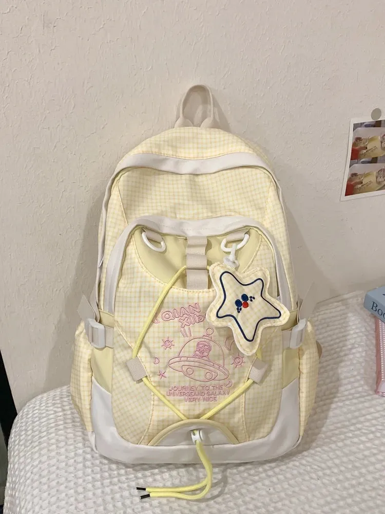 UAKISS  -  Casual Solid Interior Compartment Backpacks Softback 2024high Quality Bags for Women Interior Zipper Pocket Nylon Backpacks