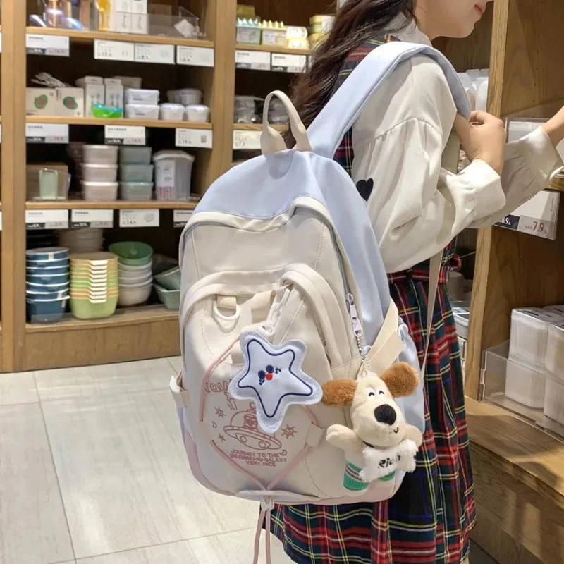 UAKISS  -  Casual Solid Interior Compartment Backpacks Softback 2024high Quality Bags for Women Interior Zipper Pocket Nylon Backpacks