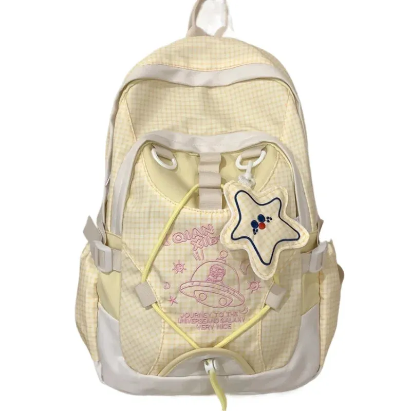 UAKISS  -  Casual Solid Interior Compartment Backpacks Softback 2024high Quality Bags for Women Interior Zipper Pocket Nylon Backpacks