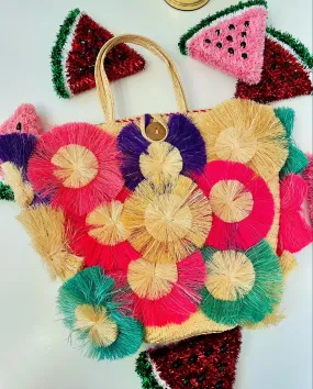 Vintage 1960's colorful ladies summer bag.... so fabulous