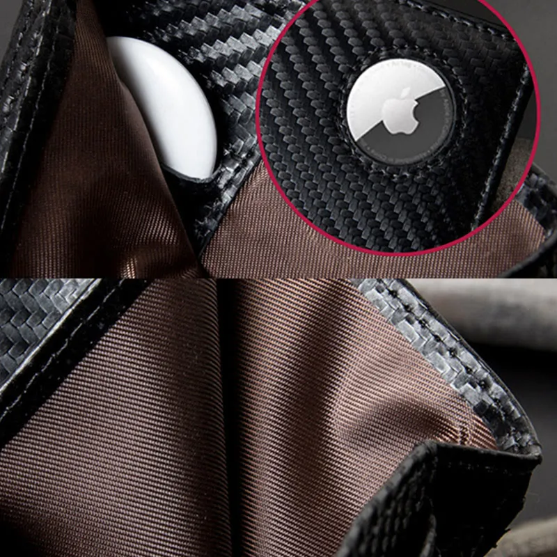Wallet For Men Genuine Leather Airtag Locator Tracker RFID Anti-theft Wallet