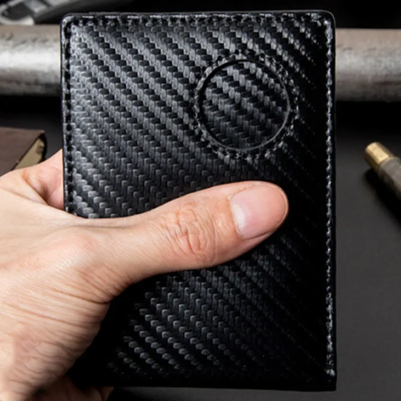 Wallet For Men Genuine Leather Airtag Locator Tracker RFID Anti-theft Wallet
