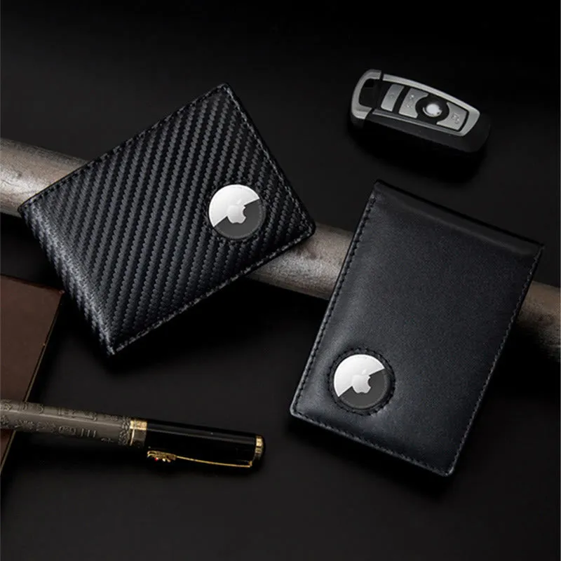 Wallet For Men Genuine Leather Airtag Locator Tracker RFID Anti-theft Wallet