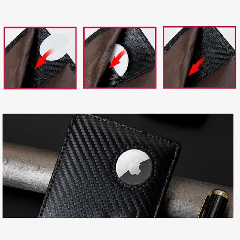 Wallet For Men Genuine Leather Airtag Locator Tracker RFID Anti-theft Wallet